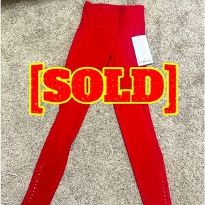 [SOLD] NWT Lululemon Leggings Size 2 Dark Red